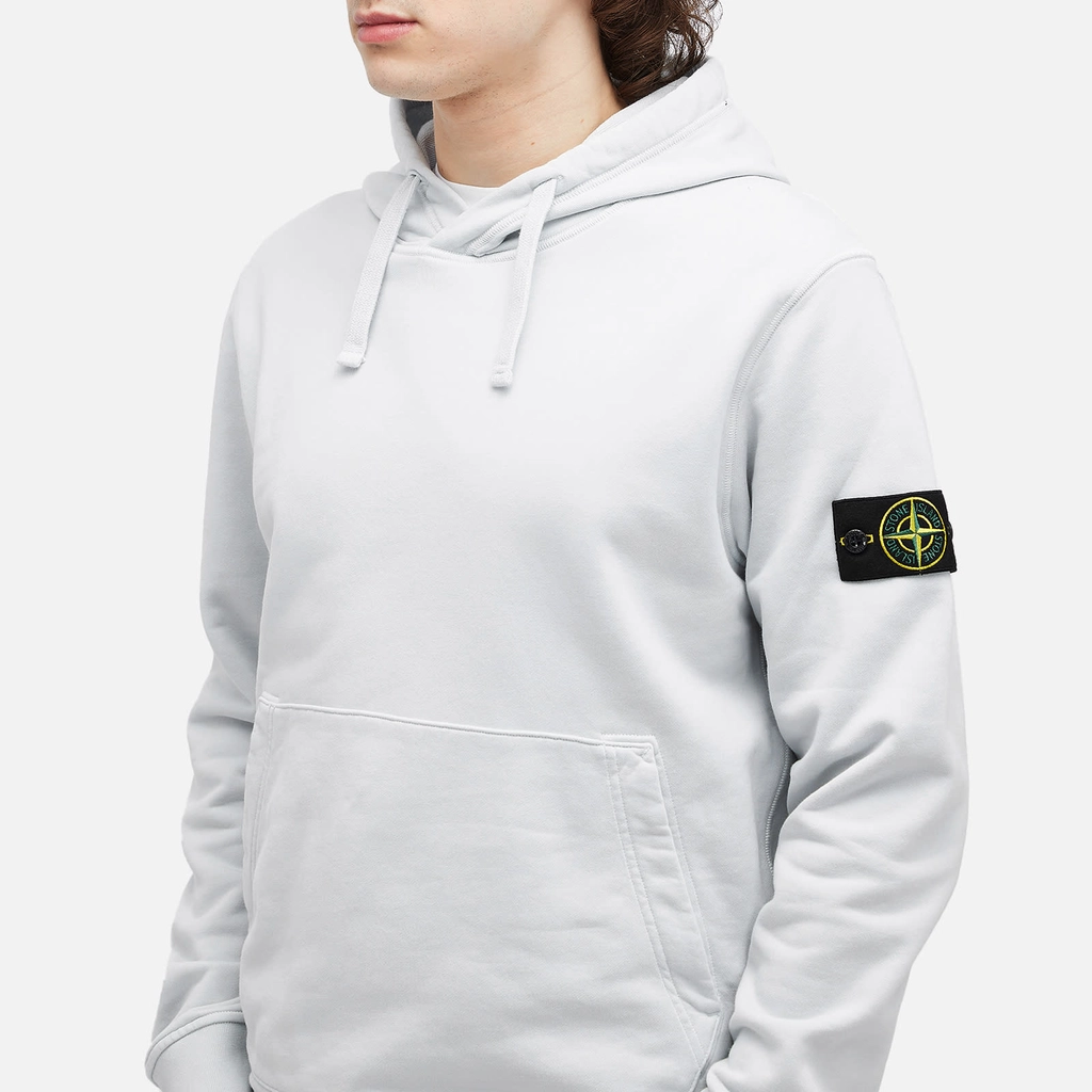 Stone Island Men's Garment Dyed Popover Hoodie Sky Blue
